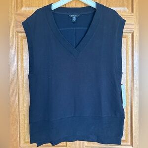 NWT Athleta Black Retroterry V-Neck Sweatshirt Tee XS